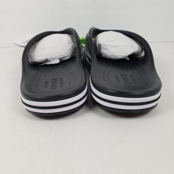 Crocs Bayaband Flip Mens Sz 10 Womens Sz 12 Black White Slip On Sandals main image 9